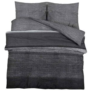 vidaXL Duvet Cover Set Dark Grey and Black 200x200 cm Cotton