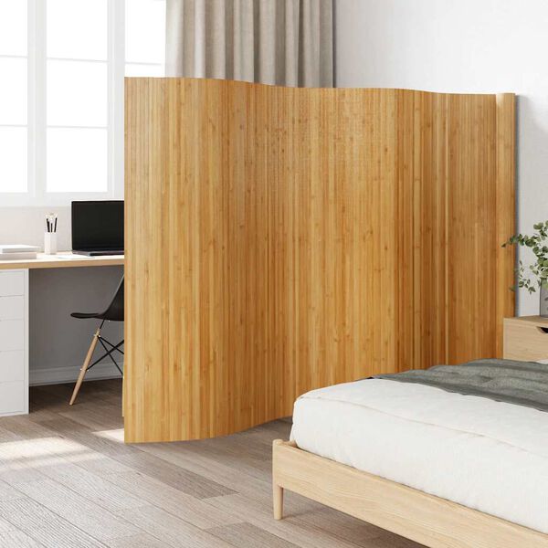 vidaXL Room Divider Natural Width 600 cm Height 165 cm Bamboo