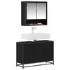 vidaXL Bathroom Furniture Set 2 pcs Black Oak Engineered Wood