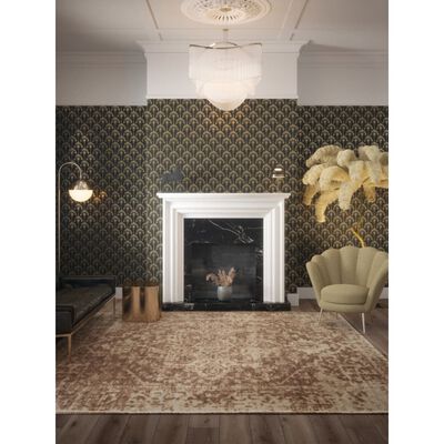 DUTCH WALLCOVERINGS Wallpaper Palm Palace Black and Gold