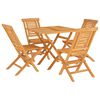 vidaXL 5 Piece Garden Dining Set Solid Wood Teak