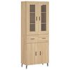vidaXL Highboard Sonoma Oak 69.5x34x180 cm Engineered Wood