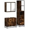 vidaXL 3 Piece Bathroom Furniture Set Smoked Oak Engineered Wood