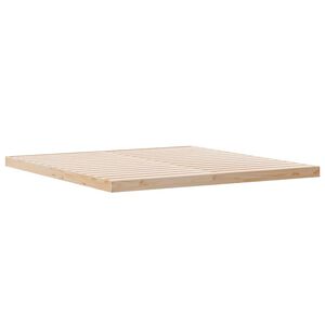 vidaXL Floor Bed Frame Natural 213.5 x 184 x 9 cm Solid Pine Wood