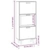 vidaXL Shoe Cabinet Black 52x25x120 cm Engineered Wood