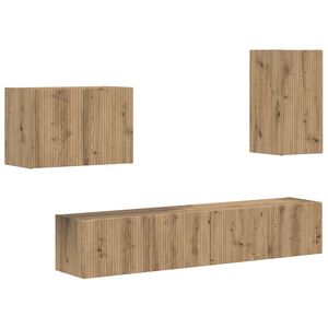 vidaXL TV Wall Cabinet Set 4 pcs Artisan Oak Engineered Wood