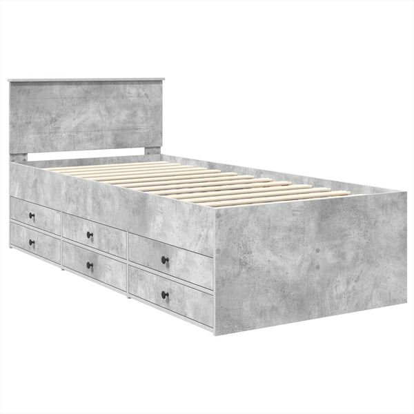 vidaXL Daybed Concrete Grey and Black 100 x 200 cm Engineered Wood