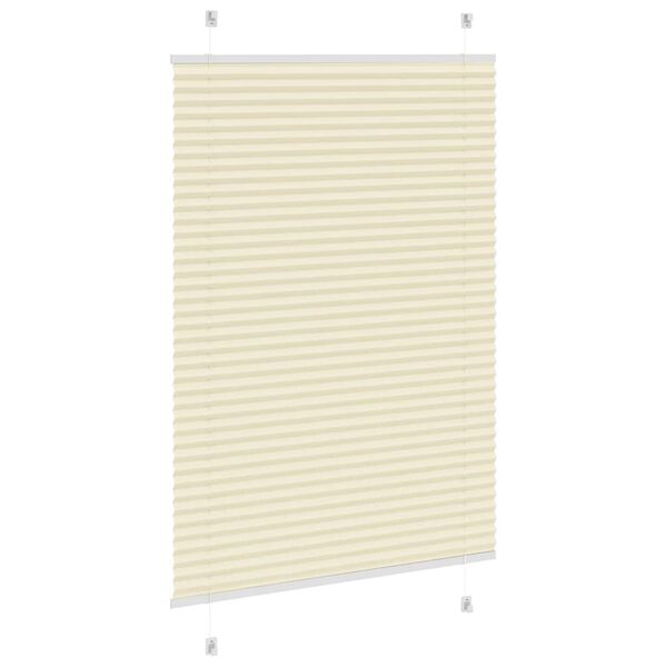 vidaXL Pleated Blind Cream 100x150 cm Fabric Width 99.4 cm Polyester