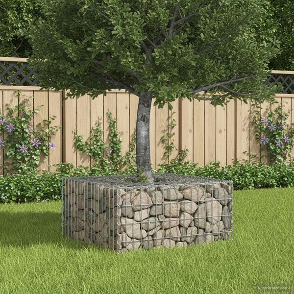 vidaXL Gabion Raised Bed Silver 80 x 80 x 40 cm Galvanised Steel