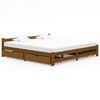 vidaXL Bed Frame without Mattress Honey Brown Solid Wood 200x200 cm (322011+2x321987)