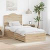 vidaXL Bed Frame with Headboard Sonoma Oak 75 x 190 cm Engineered Wood