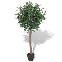 vidaXL Artificial Bay Tree Plant with Pot 120 cm Green