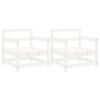 vidaXL Garden Chairs 2 pcs White Solid Wood Pine