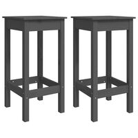 vidaXL Bar Chairs 2 pcs Grey 40x40x78 cm Solid Wood Pine