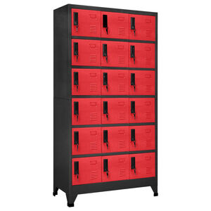 vidaXL Locker Cabinet Anthracite and Red 90x40x180 cm Steel