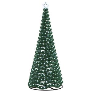 vidaXL LED Tinsel Christmas Tree with Base EKENAS 250 cm 370 LEDs