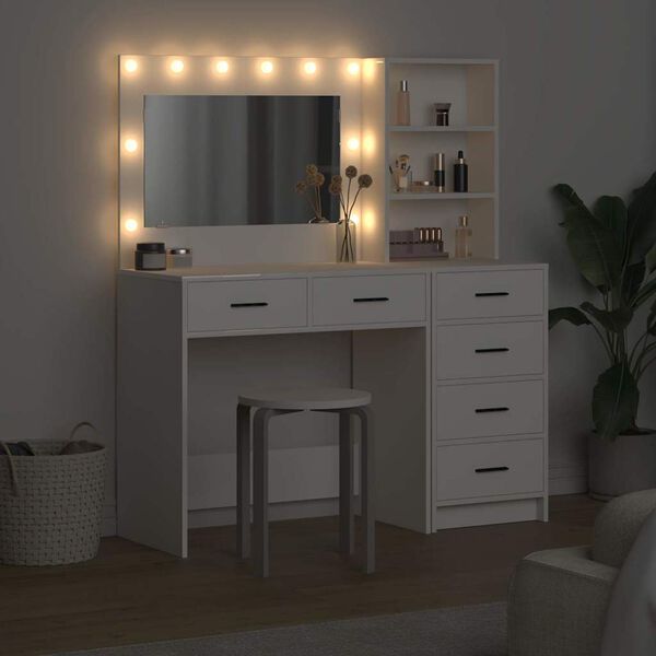 vidaXL Dressing Table White 78.5 x 41 x 135 cm Engineered wood