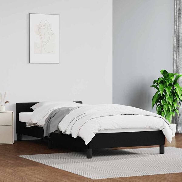 vidaXL Bed Frame without Mattress Black 90x190cm Single Faux Leather