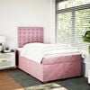 vidaXL Box Spring Bed with Mattress Pink 120x200 cm Velvet