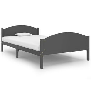 vidaXL Bed Frame without Mattress Dark Grey Solid Pine Wood 120x200cm