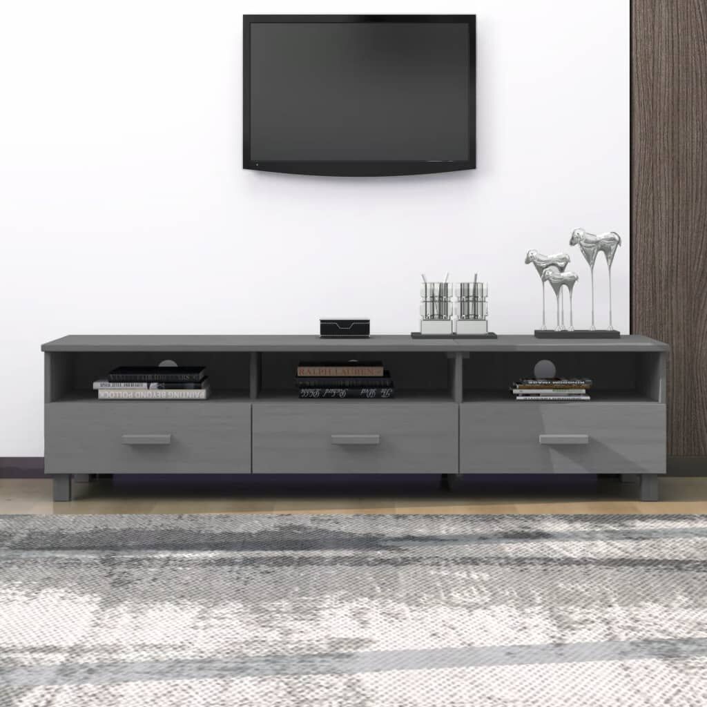 Dark grey store wood tv stand