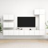 vidaXL 8 Piece TV Cabinet Set White Engineered Wood