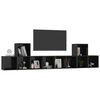 vidaXL 5 Piece TV Cabinet Set High Gloss Black Engineered Wood