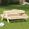vidaXL Picnic Table with Sandpit for Kids Solid Wood Pine
