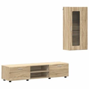 vidaXL TV Cabinet Set with Drawer FLORIN Sonoma Oak Engineered Wood