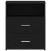 vidaXL Nightstand with Drawer Black Oak 50 x 32 x 60cm Engineered Wood
