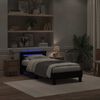 vidaXL Bed Frame with LED Black Oak 90 x 190 cm Engineered Wood
