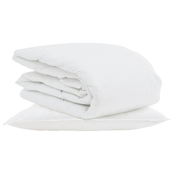 vidaXL Summer Duvet with Pillow 2 pcs White Down Feather