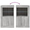 vidaXL Side Cabinets with LED Lights 2 pcs Grey Sonoma Engineered Wood