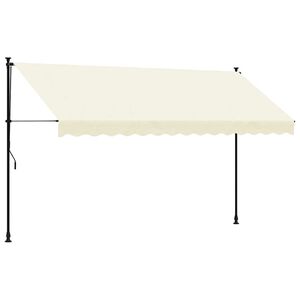 vidaXL Retractable Awning Cream 350x150 cm Fabric and Steel