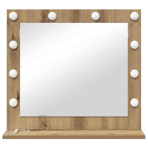 vidaXL Vanity Mirror Rectangular Sonoma Oak 60 x 55 x 18 cm