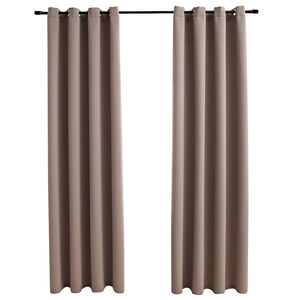 vidaXL Blackout Curtains with Metal Rings 2 pcs Taupe 140x175 cm