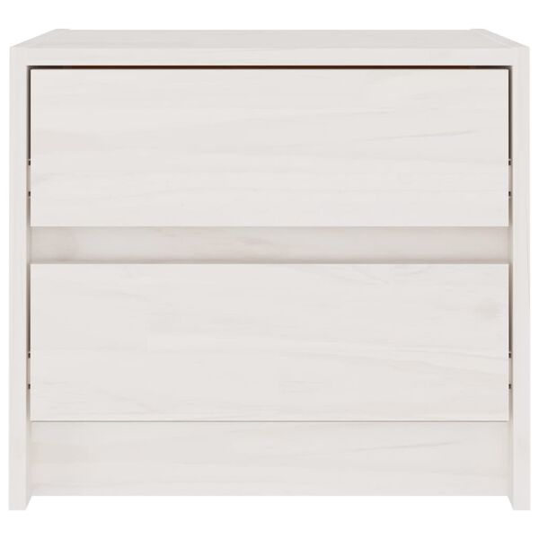 vidaXL Bedside Cabinet White 40x30.5x35.5 cm Solid Pine Wood