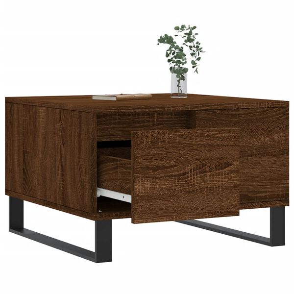 vidaXL Coffee Table Brown Oak 55x55x36.5 cm Engineered Wood
