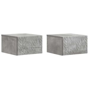 vidaXL Wall-Mounted Side Table 2 pcs Concrete Grey 34.5 x 33 x 20 cm