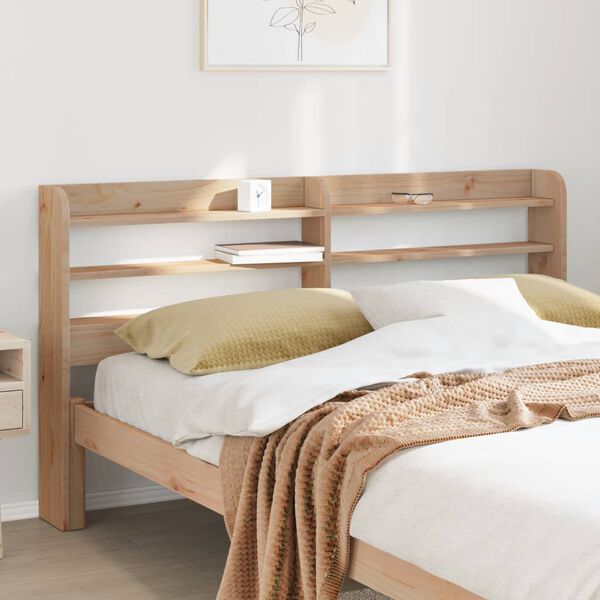 vidaXL Headboard with Shelves 140 cm Solid Wood Pine