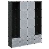 vidaXL Modular Cabinet with 18 Compartments Black and White 37 x 146 x 180,5 cm