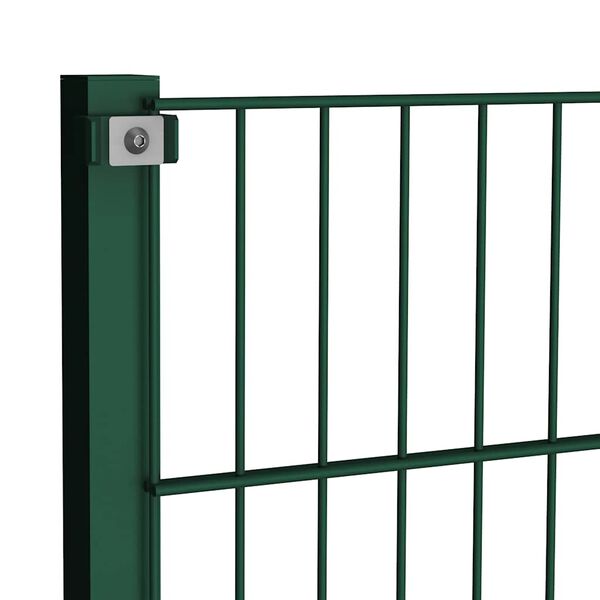 vidaXL Fence Panel with Posts Iron 694.5x80 cm Green