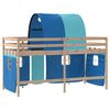 vidaXL Kids' Loft Bed with Tunnel without Mattress Blue 90x200cm