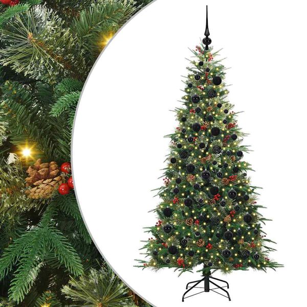 vidaXL Artificial Hinged Christmas Tree Green 180 cm PE and PVC