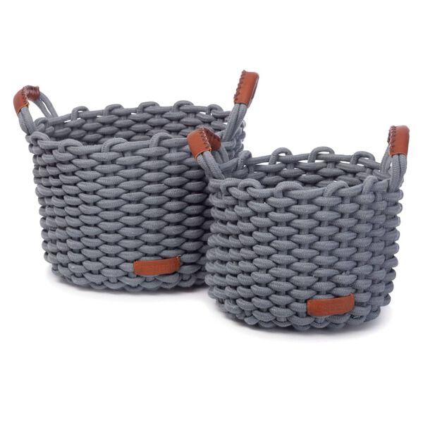 KidsDepot 2 Piece Baskets Set Korbo M Cotton Mist