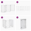 vidaXL Dog Gate with Door Foldable 6 Panels White 300 cm Poplar Wood