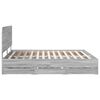 vidaXL Bed Frame with Drawer Grey Sonoma 200 x 200 cm Engineer Wood
