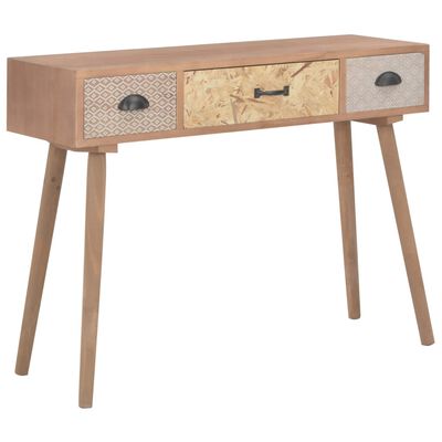 vidaXL Console Table with 3 Drawers 100x30x73 cm Solid Pinewood