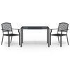 vidaXL 3 Piece Garden Dining Set Anthracite Steel