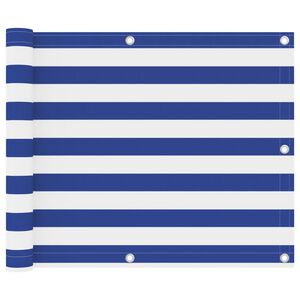 vidaXL Balcony Screen White and Blue 75x500 cm Oxford Fabric